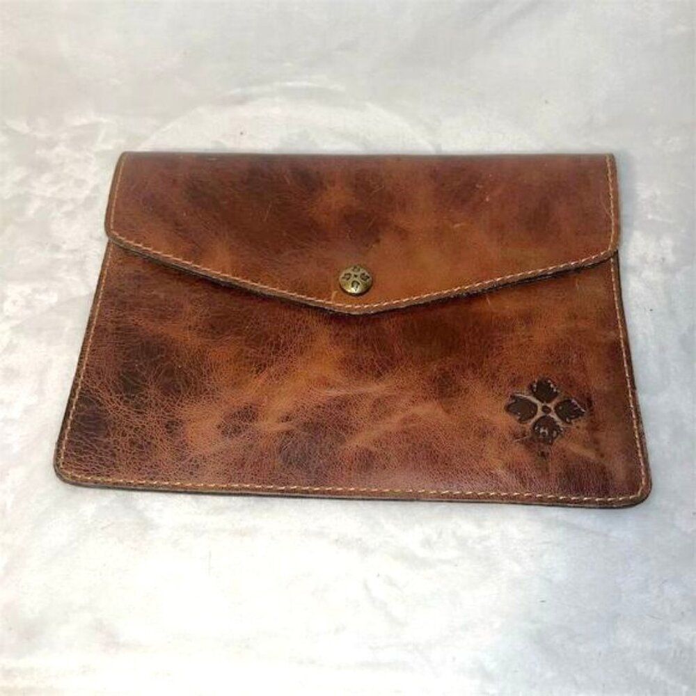 Patricia Nash Portfolio Clutch Purse Rich Florence Brown Floral Embossed